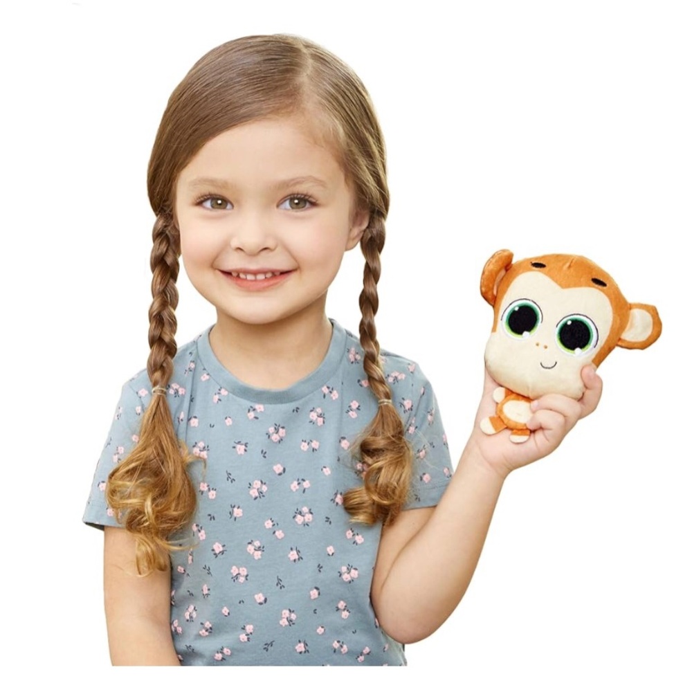 Plush Orange Mac the Monkey 5” Stuffed Animal with Big Green Eyes
